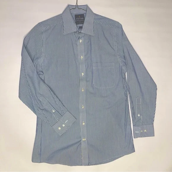 stafford travel dress shirt Stafford Smart Tech Mens Regular Fit Stretch Fabric Wrinkle Free Long Sleeve Dress Shirt